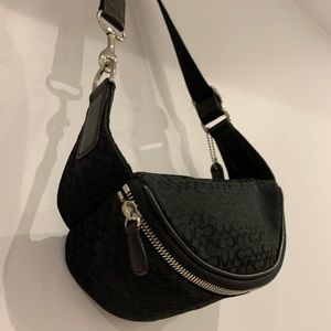 Coach F0768 Sling Belt Fanny Pack C Monogram Black